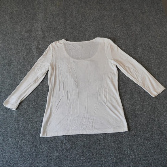 Talbots Petites Women's Top Small Floral Embellished Long Sleeve - Picture 2 of 7